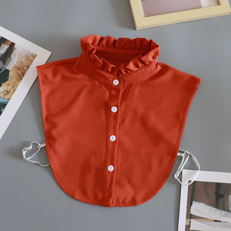 Винтажная белая женская рубашка с искусственным воротником - Фотография_5