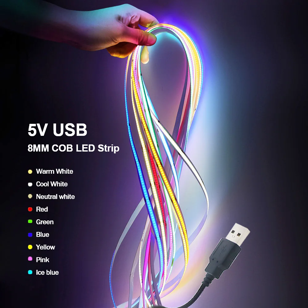 5 в usb cob светодиодная лента - Фотография_2
