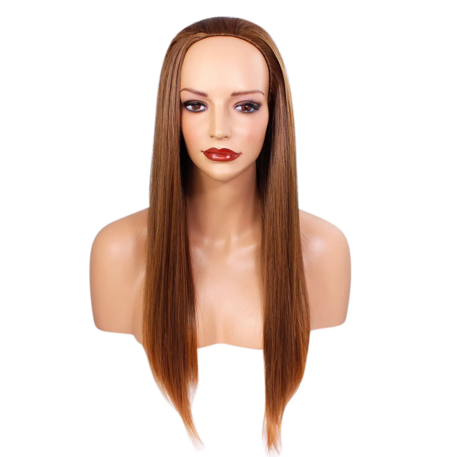 Коричневые каштановые кончики прямые