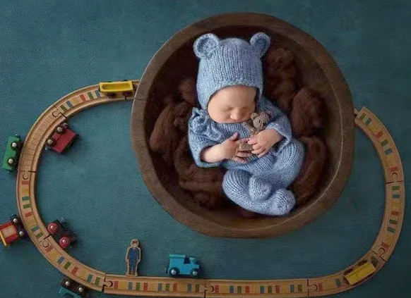 Реквизит для фотосъемки новорожденных из мохера и шерсти - Фотография_2