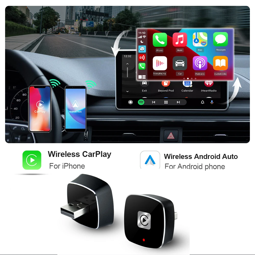 Беспроводной адаптер 2 в 1 carplay