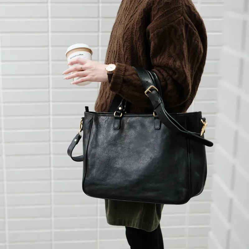 Высококачественная женская сумка-тоут из натуральной кожи