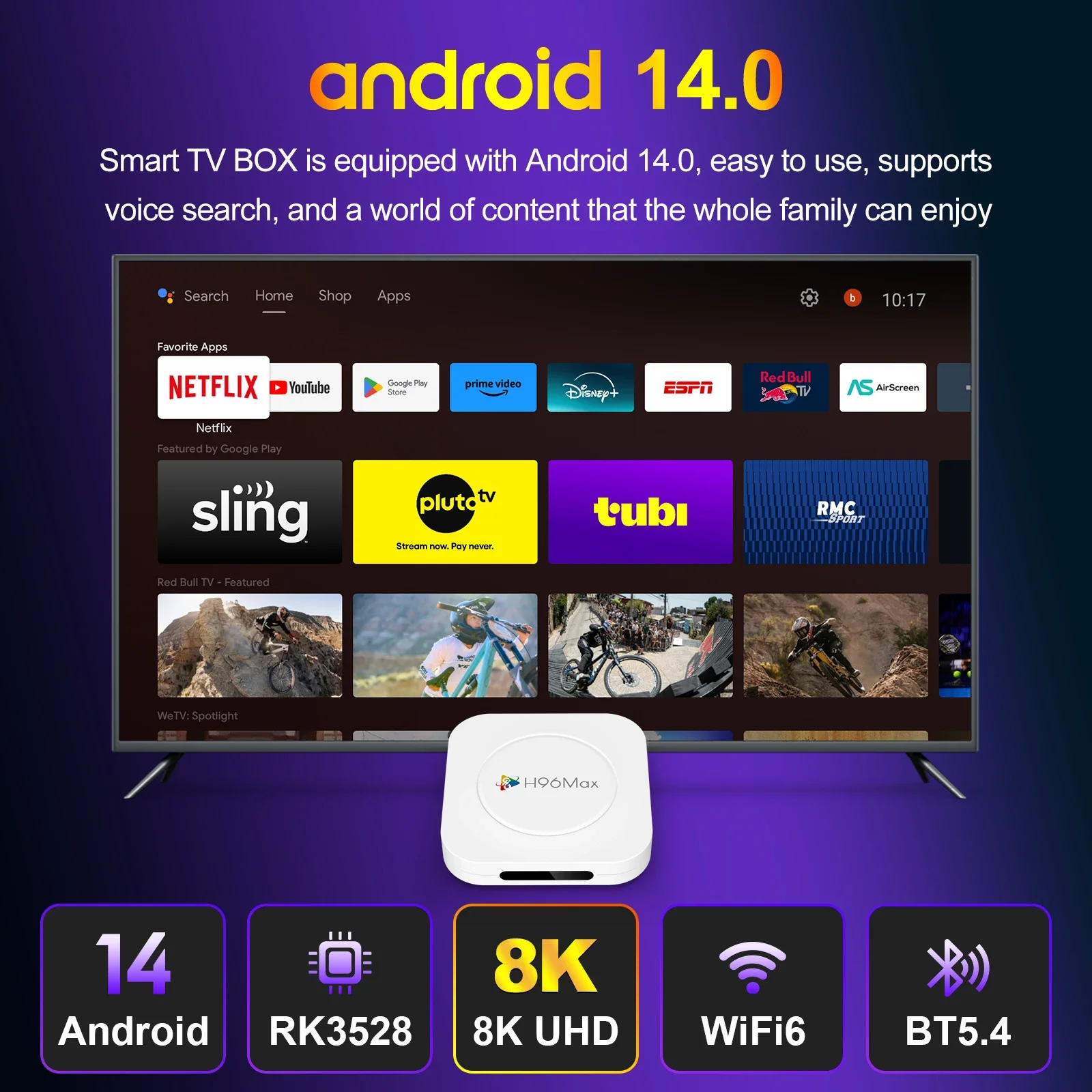 H96max m1 plus rk3528 тв-приставка smart tv box android 14 - Фотография_2
