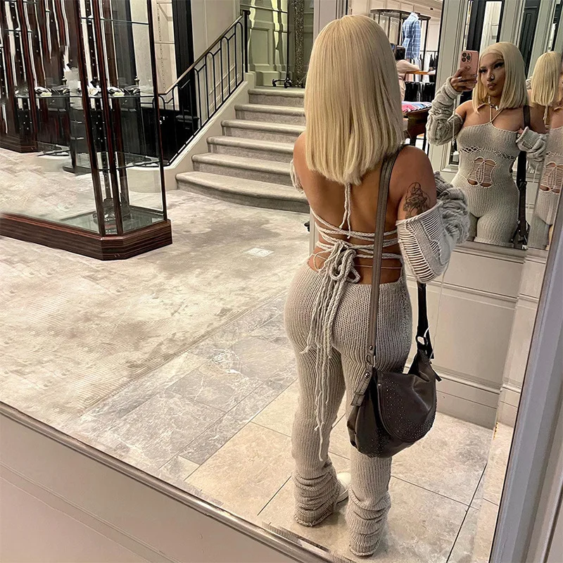 Сексуальные вязаные бандажные комбинезоны - Фотография_4