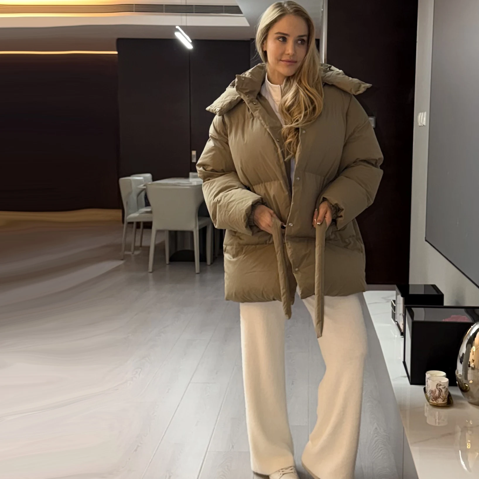 Новый дизайн, женская зимняя толстая теплая парка - Фотография_3