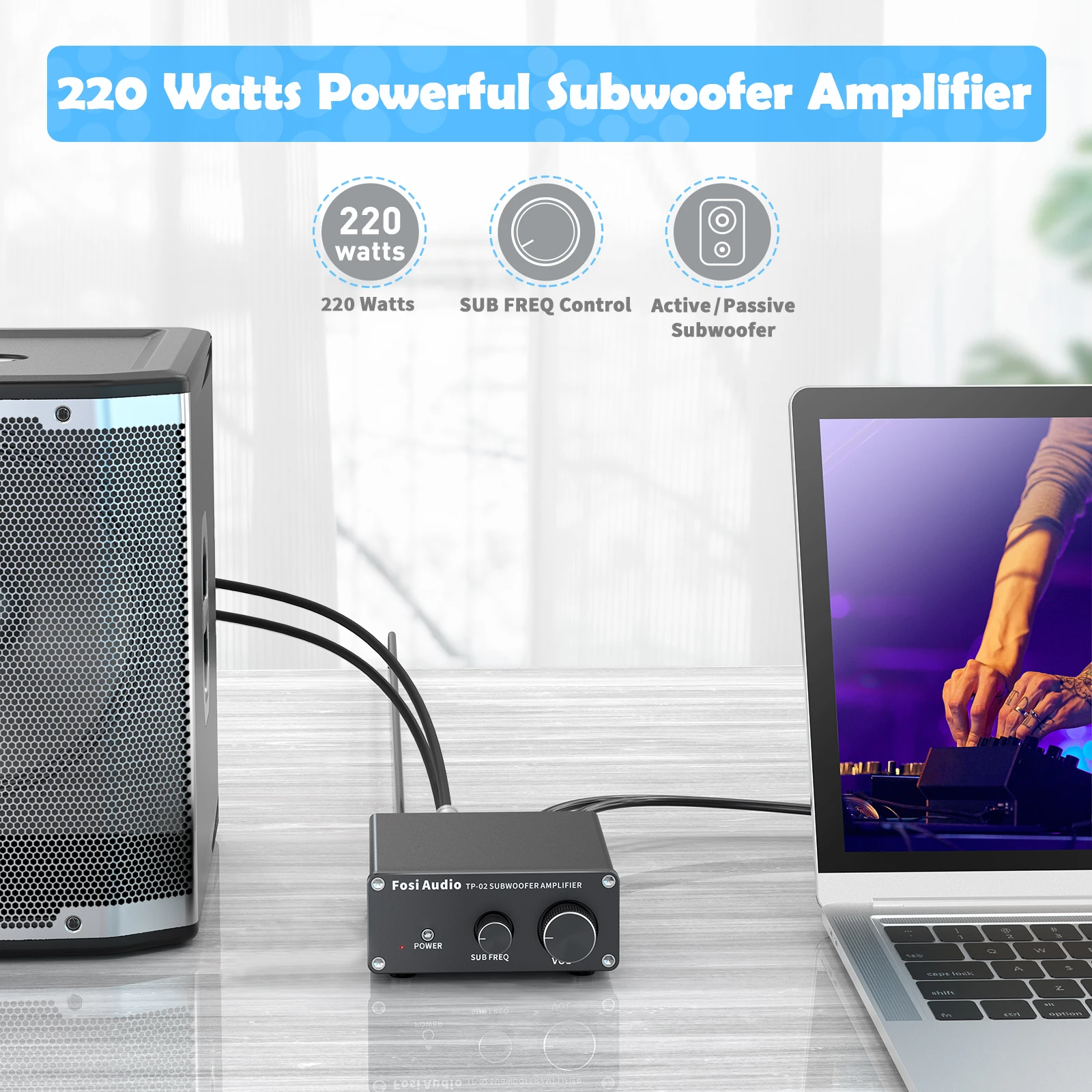 Fosi audio tp-02 усилитель сабвуфера - Фотография_3