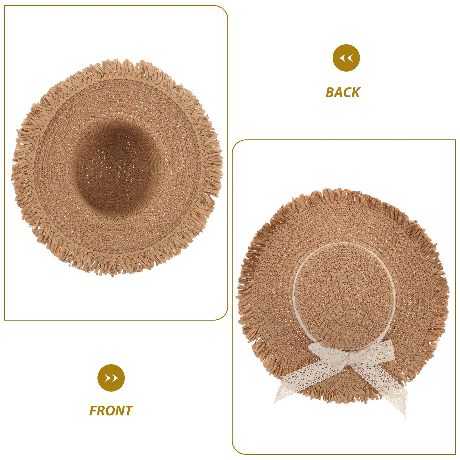 Очаровательная миниатюрная тканая шляпа с кружевным бантом - Фотография_2