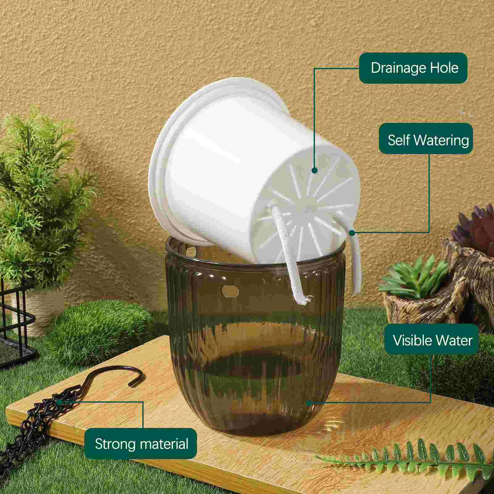 Подвесные горшки для цветочных горшков для комнатных растений - Фотография_5