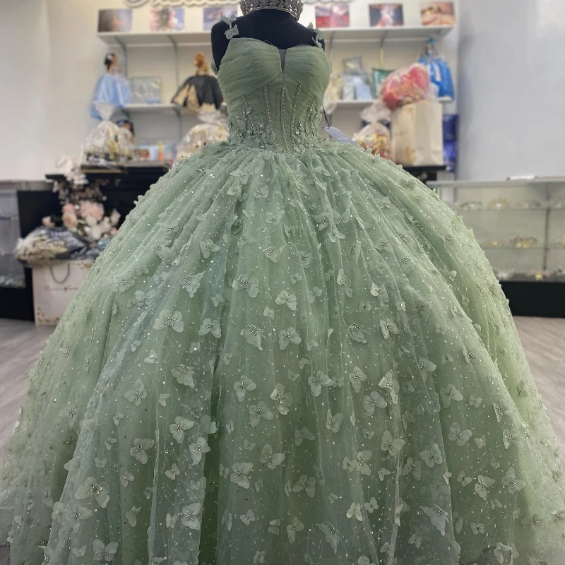 Lorencia sage green quinceaneras платье 2023