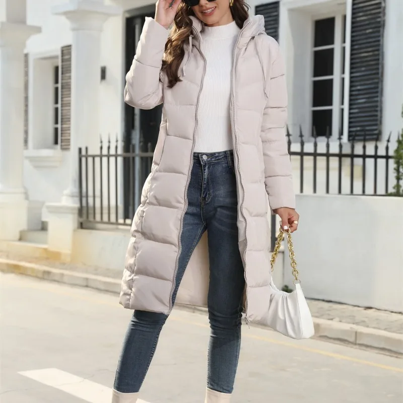 Женское зимнее хлопковое пальто с капюшоном - Фотография_6