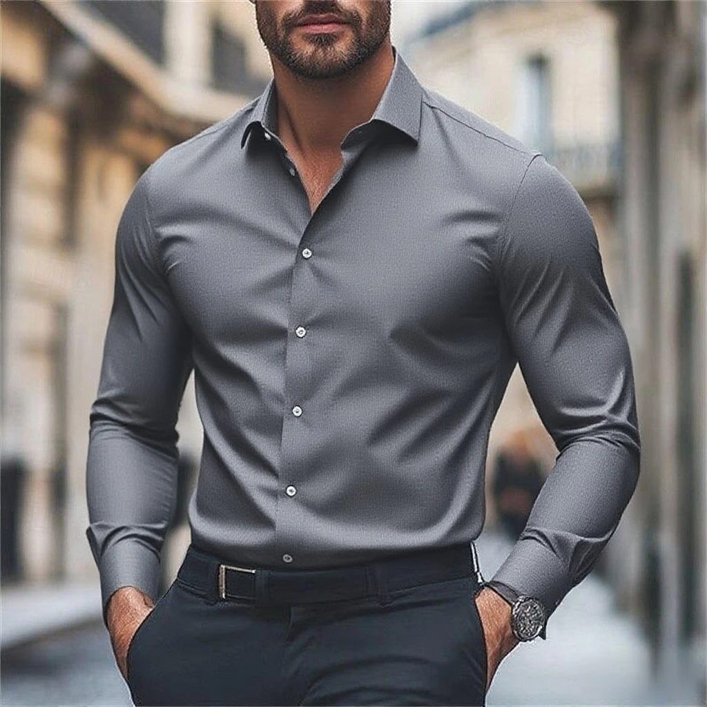 Мужская рубашка, повседневная удобная - Фотография_6