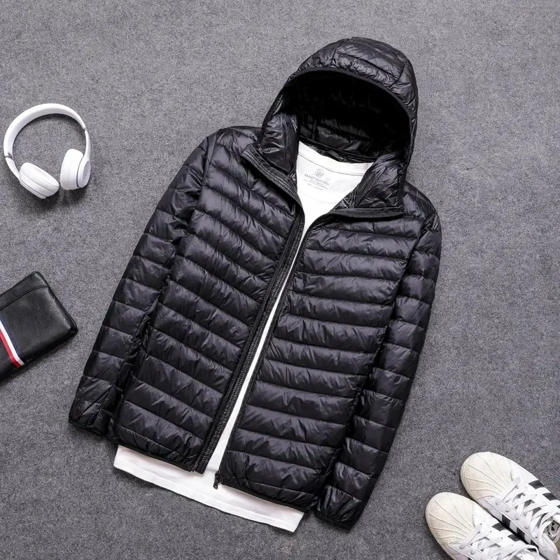Зимний мужской сверхлегкий тонкий пуховик