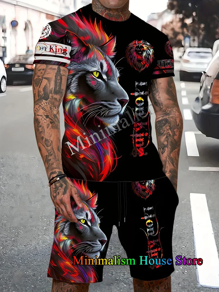 Мужская футболка с 3d принтом короля льва