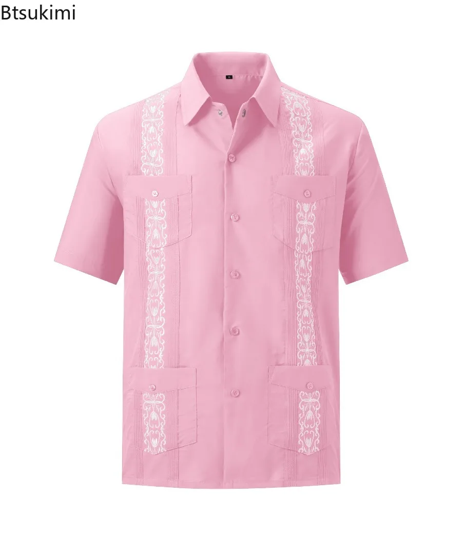 Новые мужские рубашки guayabera на молнии