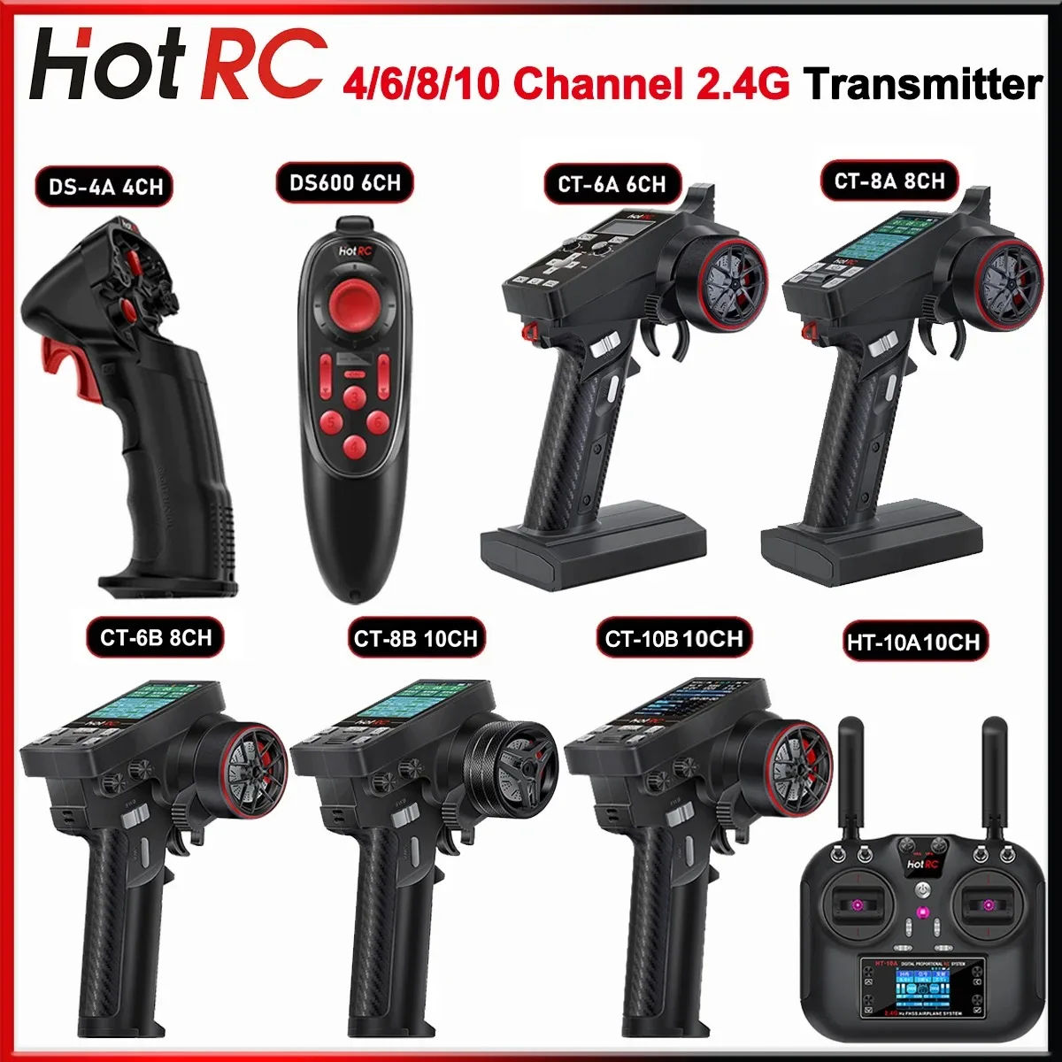 Hotrc 2,4g передатчик ds-4a ds-600