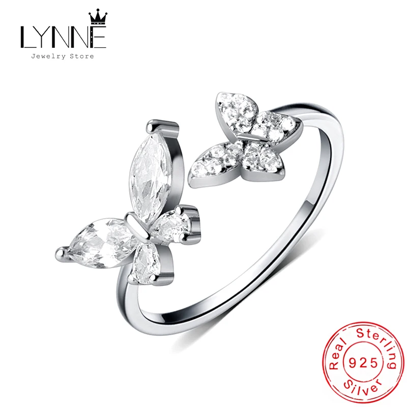 Женское регулируемое кольцо с двойной бабочкой