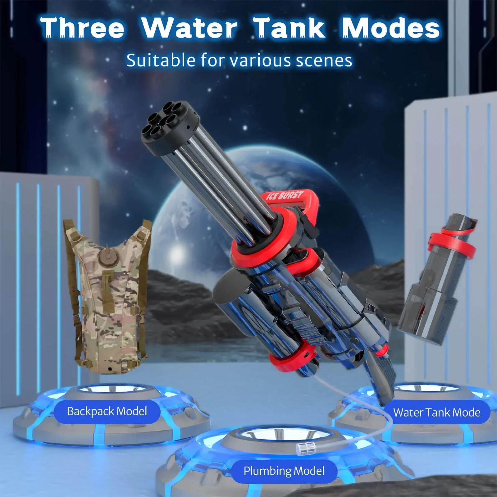 The strongest gatling электрический водяной пистолет - Фотография_3