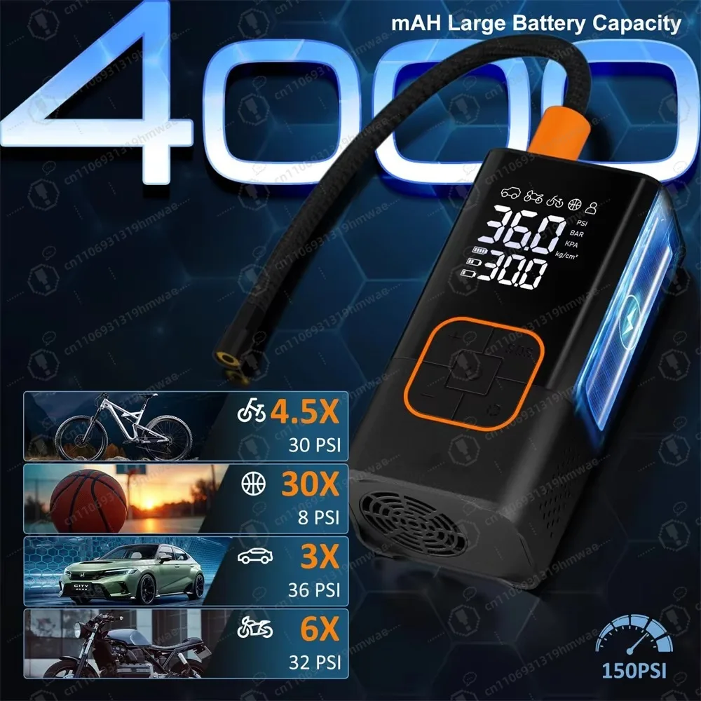Беспроводной портативный насос для накачивания шин - Фотография_4