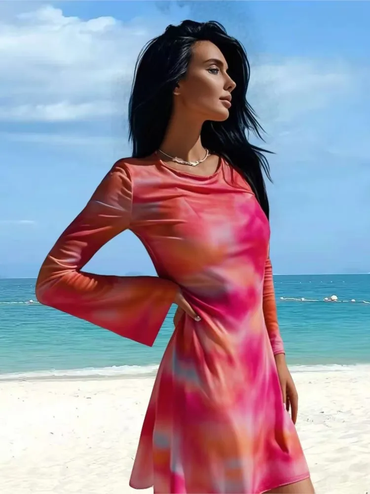 Женское сексуальное пляжное платье из прозрачной сетки - Фотография_5