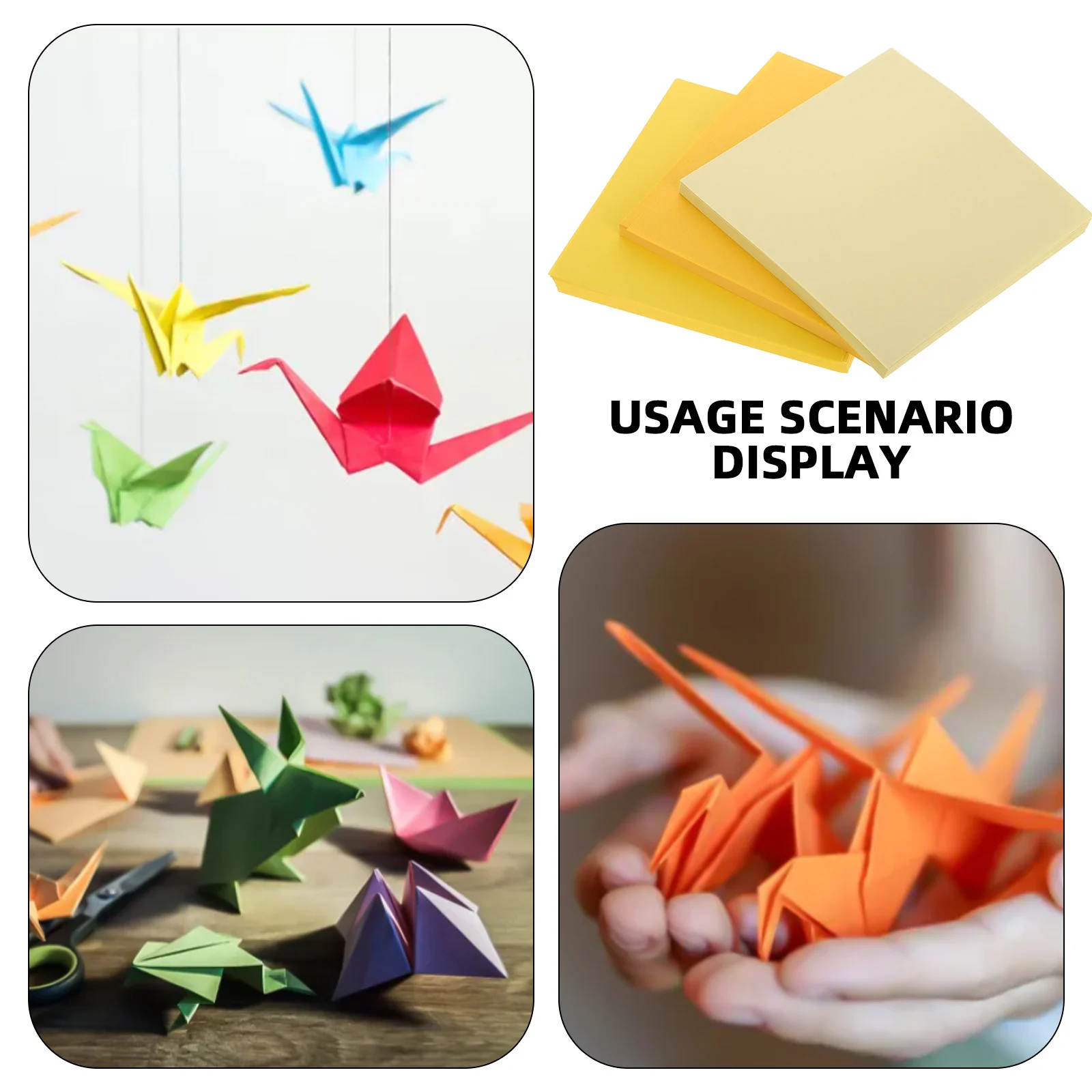 300 листов квадратной осенней цветной бумаги для оригами - Фотография_3