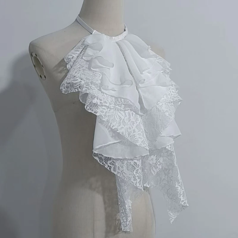 Съемный кружевной многослойный рюшами с искусственным воротником - Фотография_2