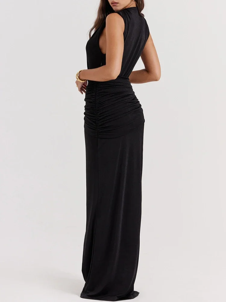 Женское длинное платье с глубоким - Фотография_5