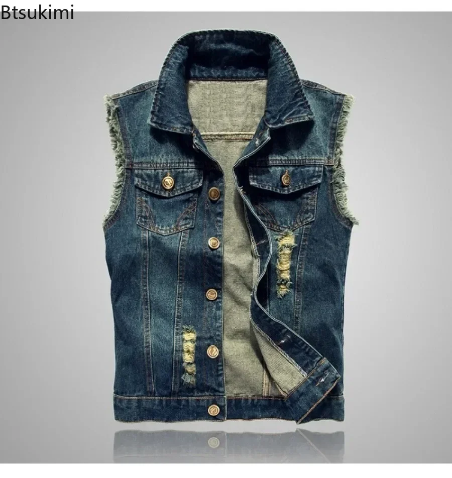 Новая модная джинсовая куртка без рукавов - Фотография_3