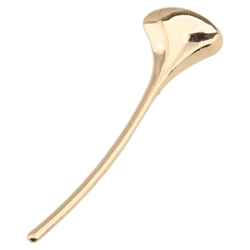 Винтажная глянцевая металлическая брошь с листьями гинкго для женщин - Фотография_6