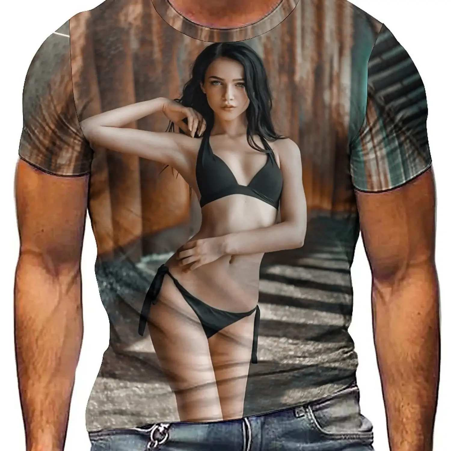 Яркая футболка с 3d-принтом бикини beauty — мягкий полиэстер - Фотография_6