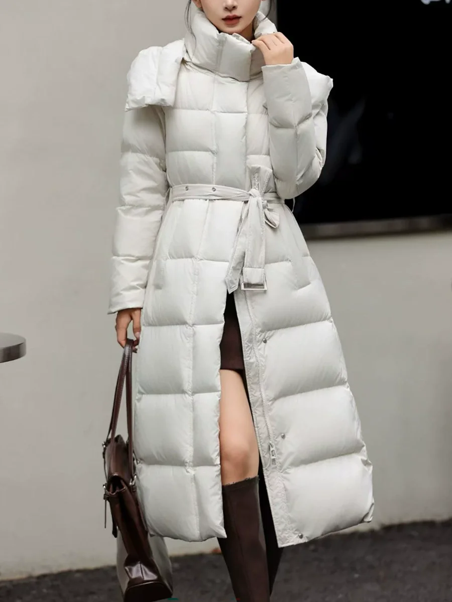 Женский пуховик с длинной талией - Фотография_4
