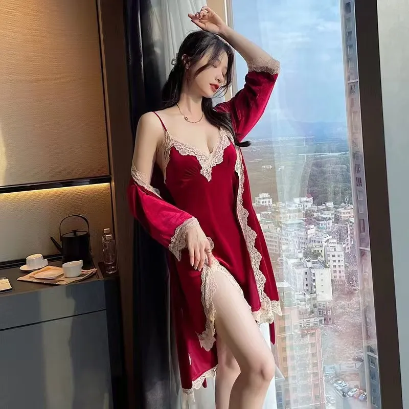 Пижамный комплект женский бархатный - Фотография_4