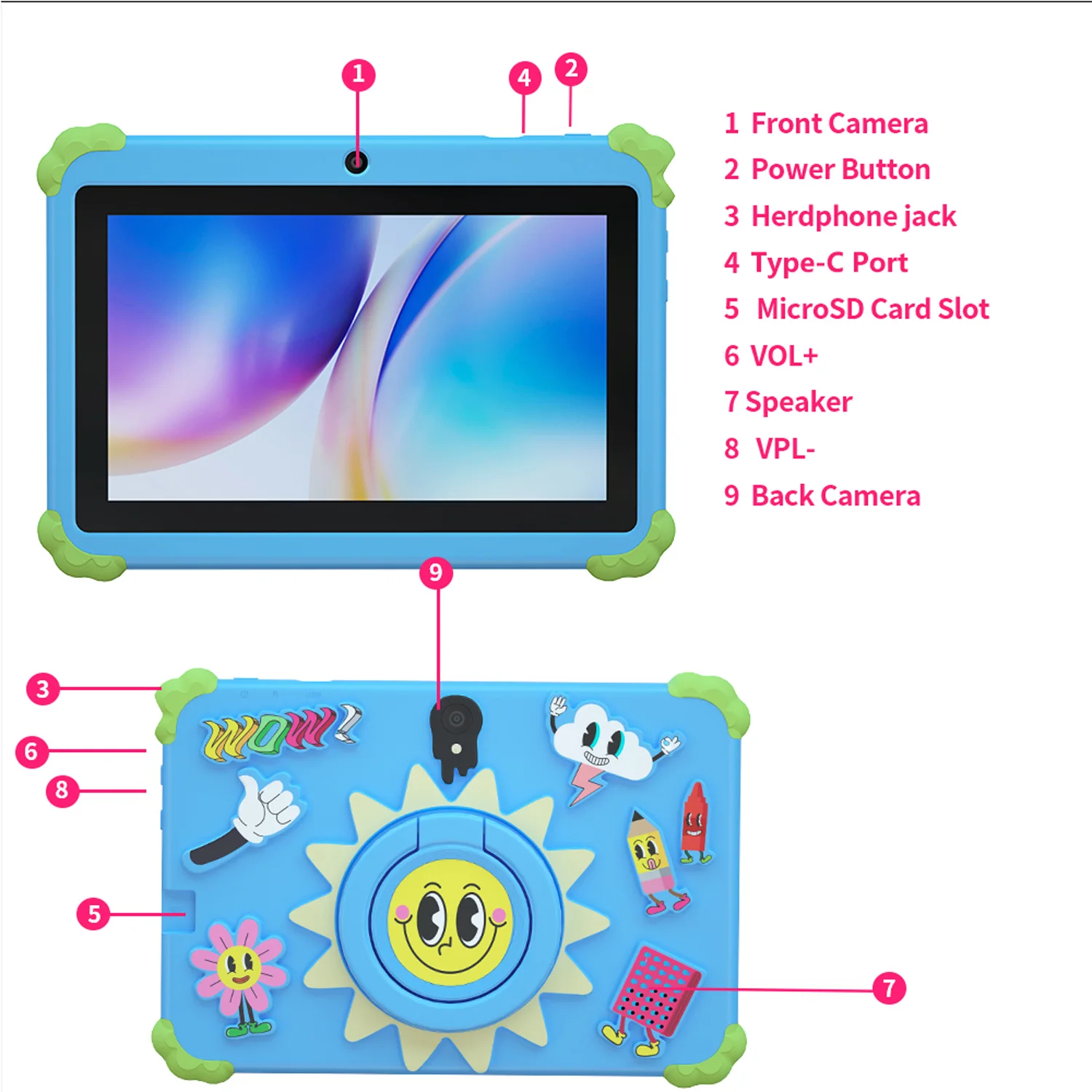 Новый планшет 5g wifi android с мультяшным узором - Фотография_4