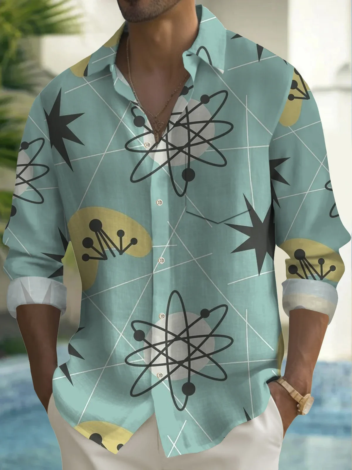 Мужская рубашка, гавайская праздничная - Фотография_4