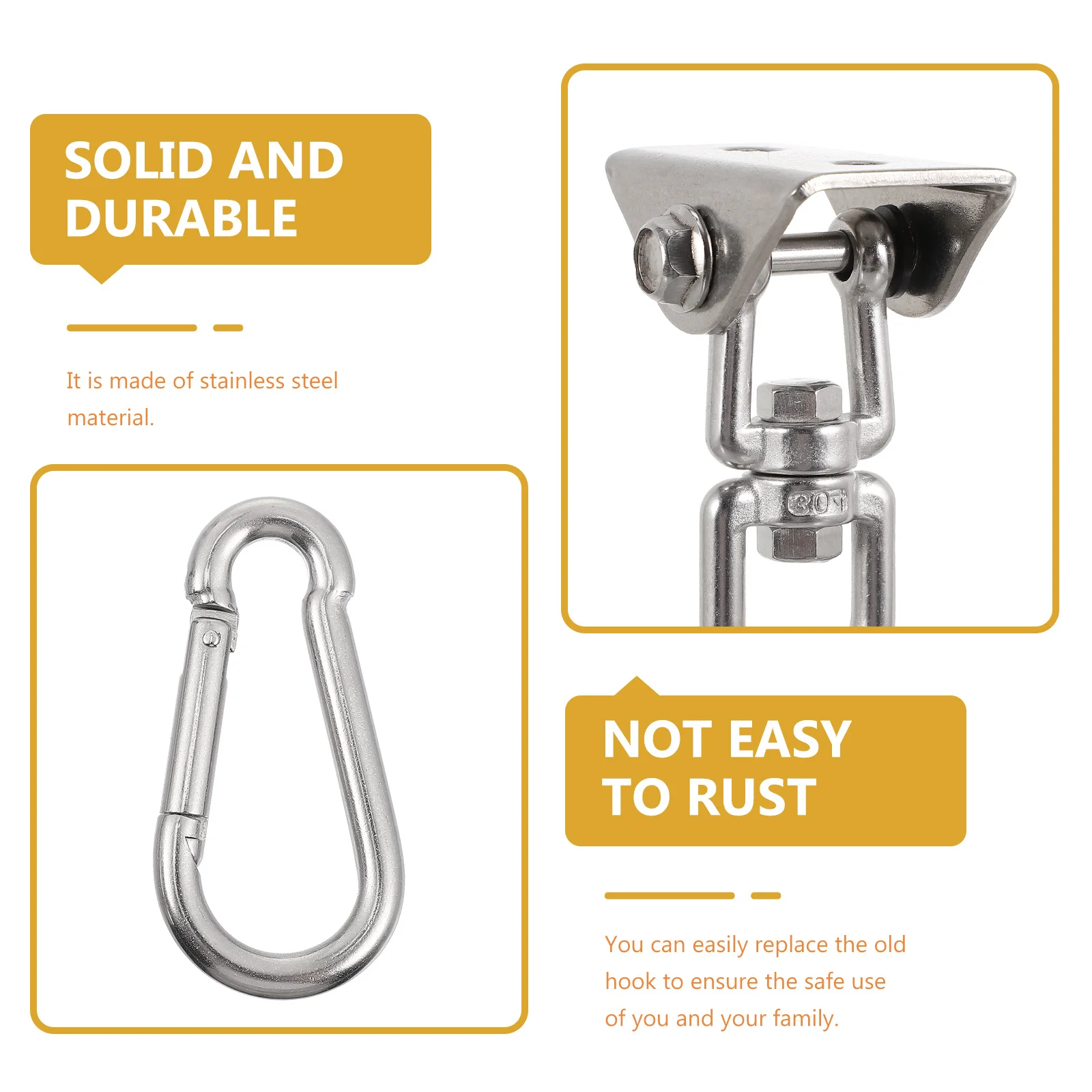 1 комплект, подвесной крючок для качелей из нержавеющей стали - Фотография_3