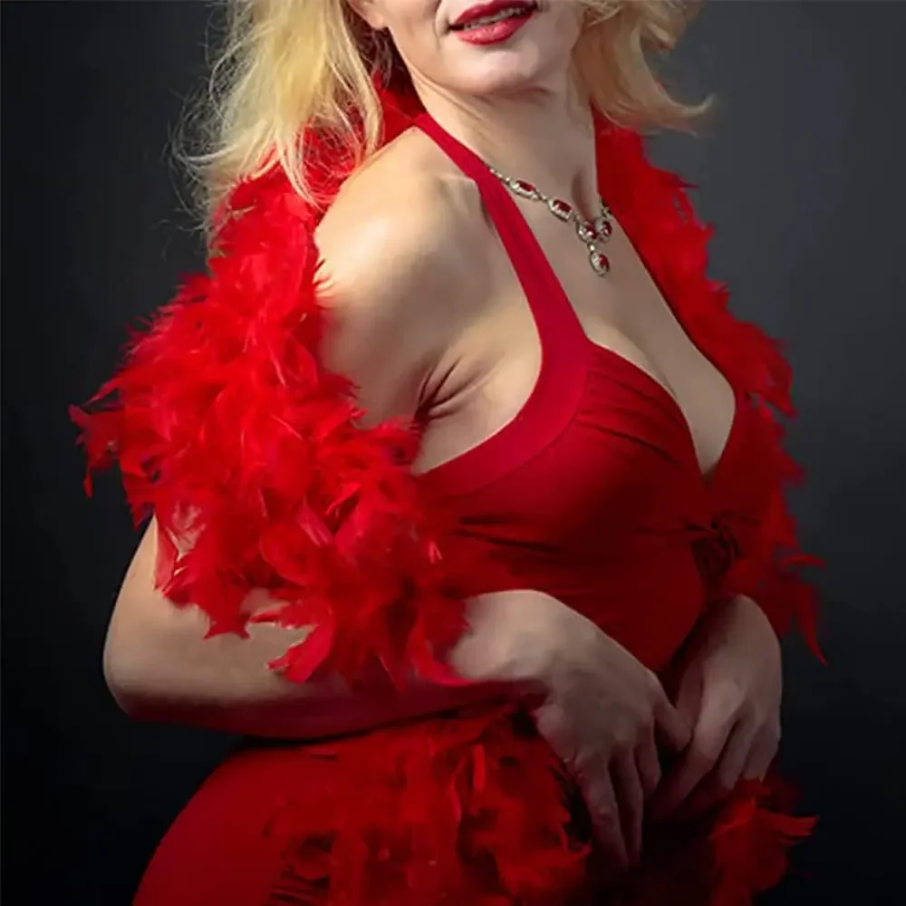 Пушистые красные турецкие перья - Фотография_3