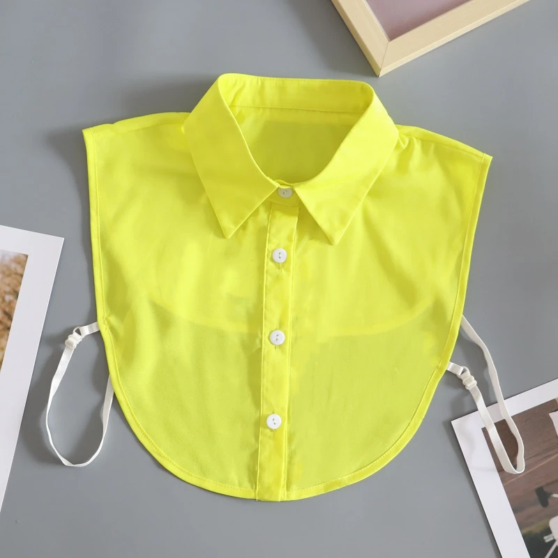 Винтажная белая женская рубашка с искусственным воротником - Фотография_6