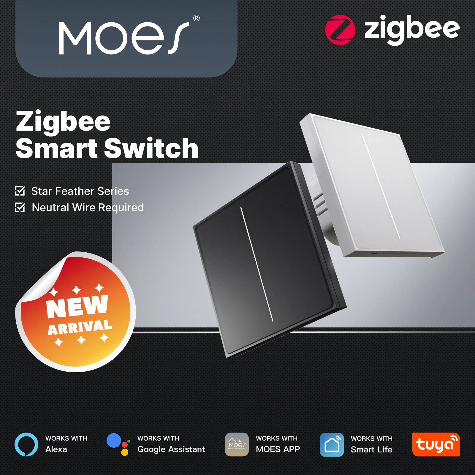 Moes tuya zigbee star feather switch