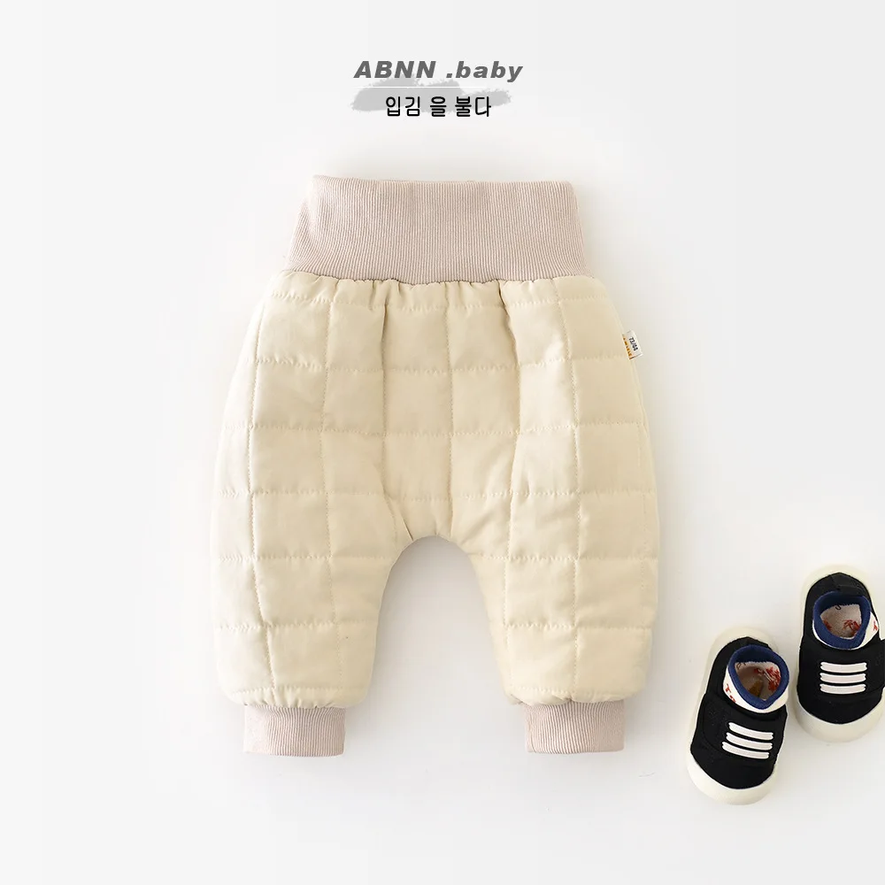 Зимние новые бархатные толстые теплые штаны для малышей - Фотография_4