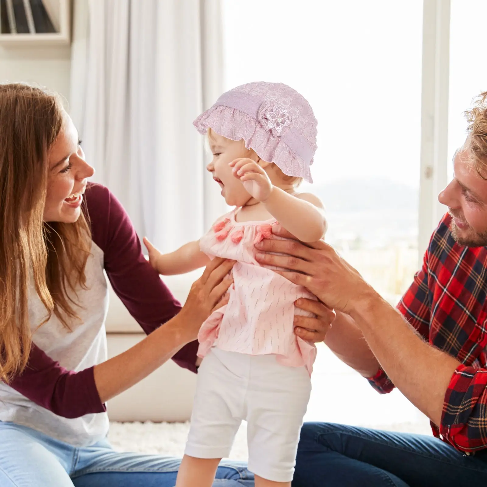 Кружевная шапка для новорожденных - Фотография_2