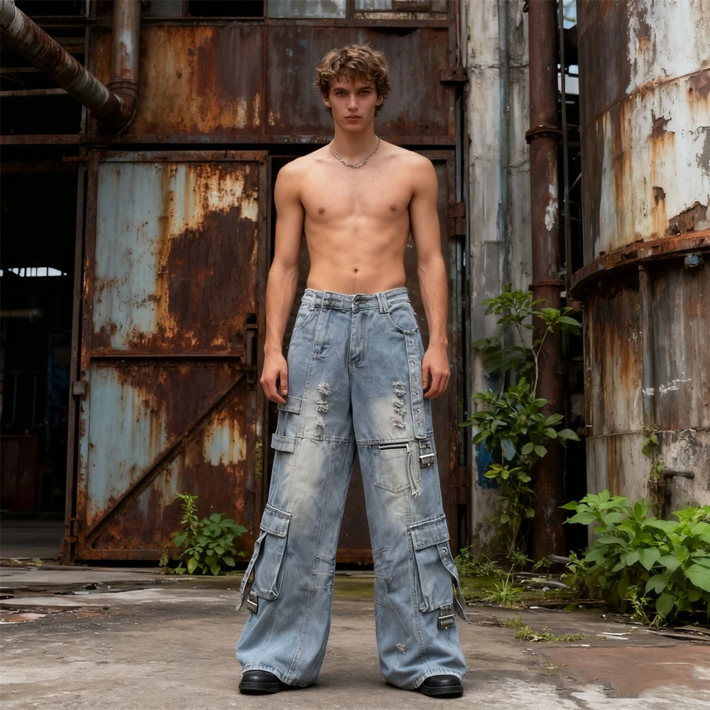 Kuclut модные нишевые брендовые прямые брюки лучшего качества - Фотография_5