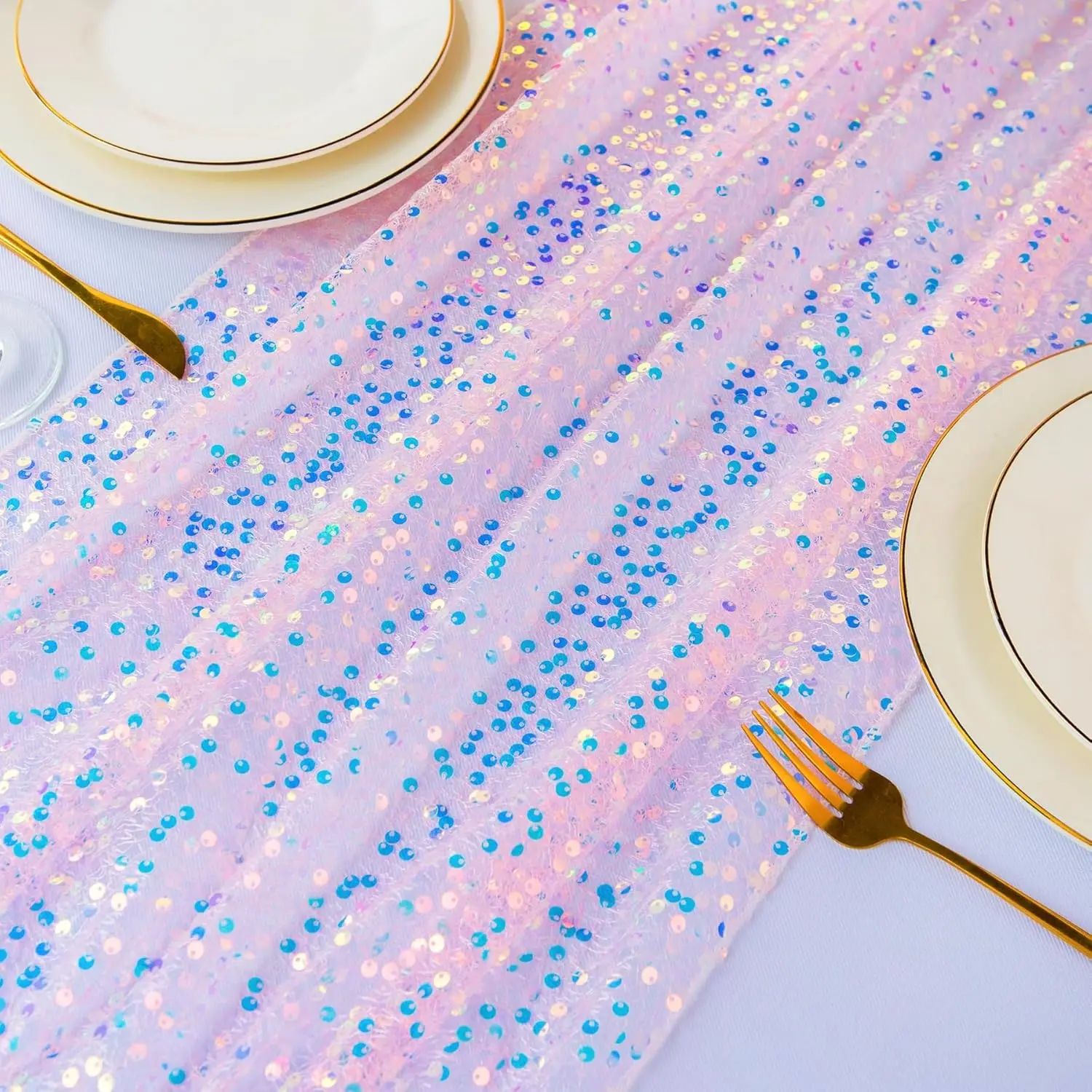 Блестящая переливающаяся дорожка с блестками - Фотография_4