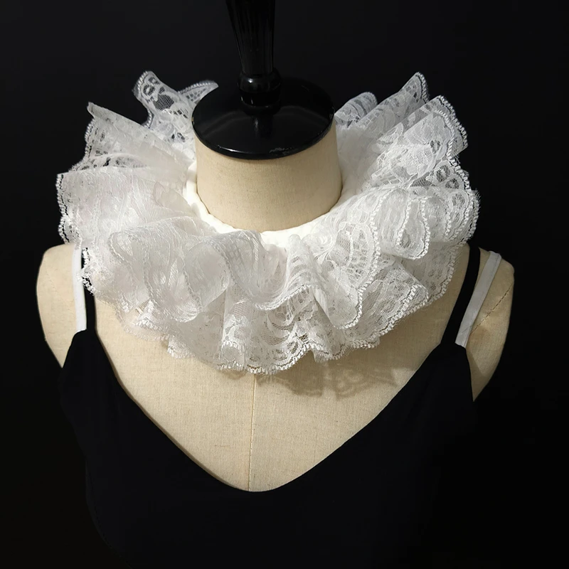 Elegant ruffled lace fake collar - Фотография_5