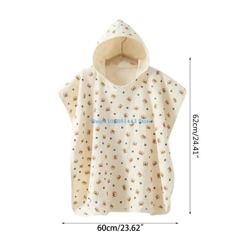 Q6re детское марлево-хлопковое полотенце с милым принтом и капюшоном - Фотография_6