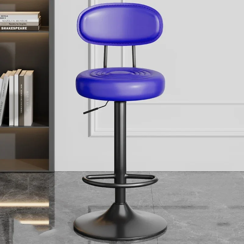 Поворотный регулируемый по высоте барный стул со спинкой - Фотография_3