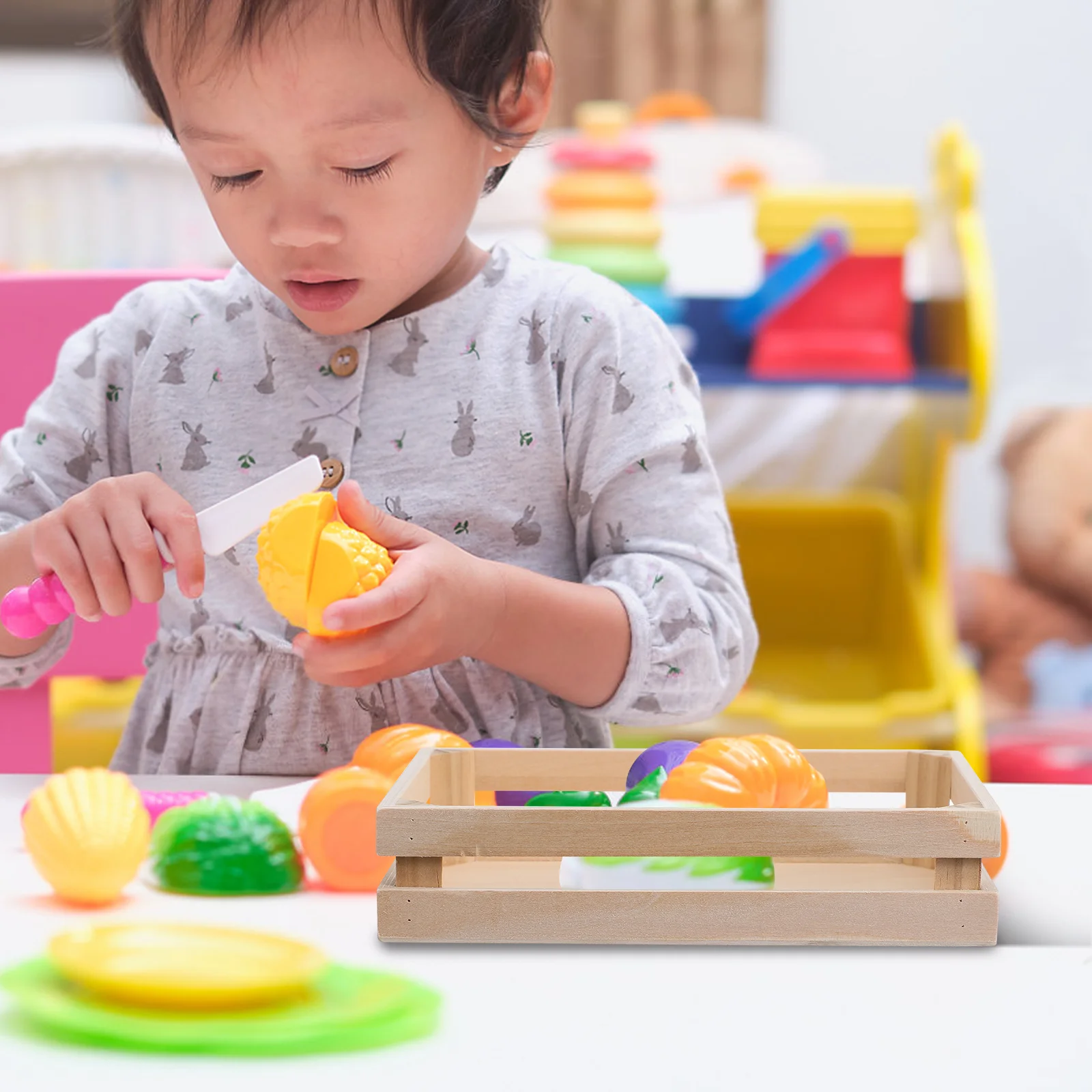 Деревянная корзина для хранения