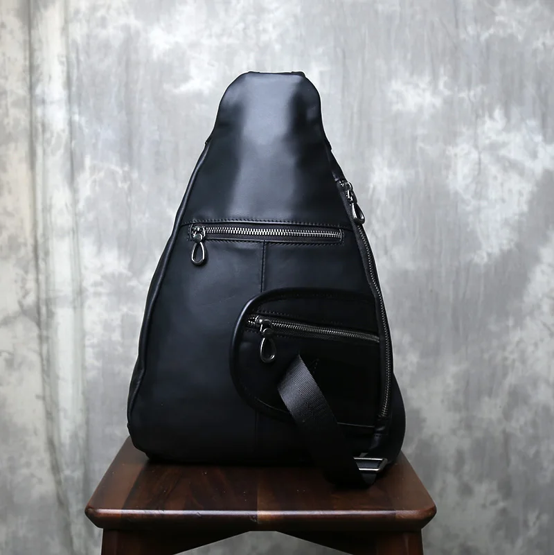 Нагрудная сумка большой емкости из воловьей кожи - Фотография_4