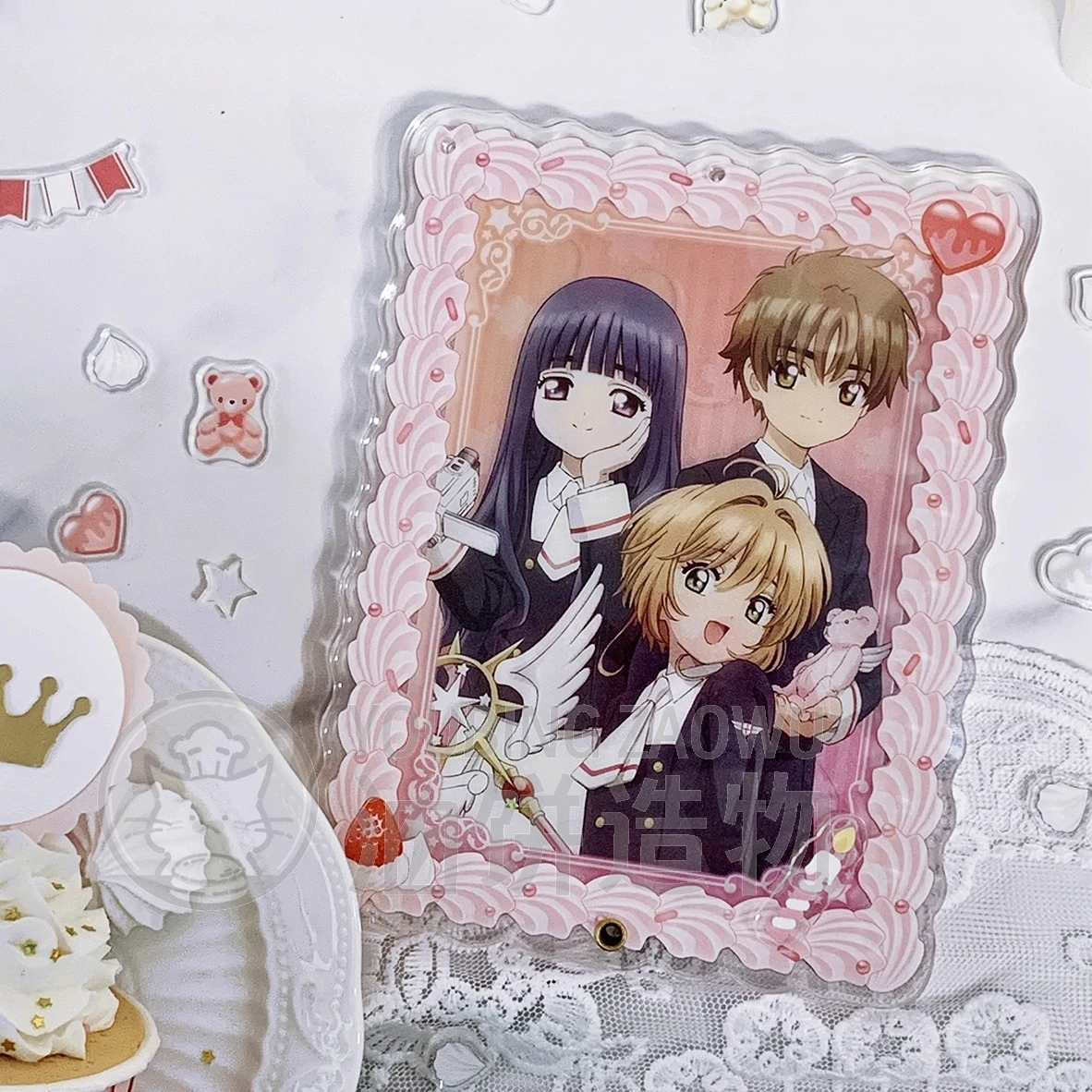 Kawaii cloud shaker frames кремовый акрил 3 "/5" set for 포카