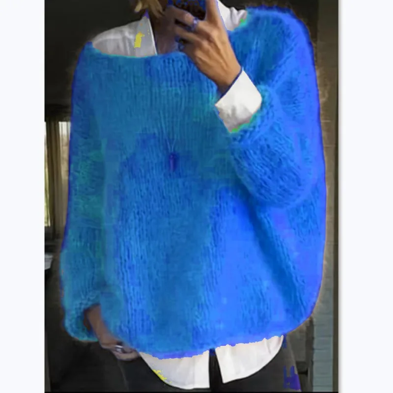 Пушистый свитер, женский вязаный - Фотография_5