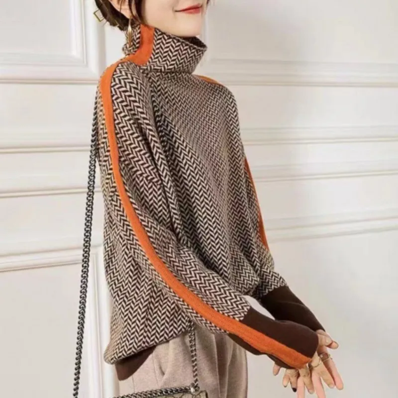 Женский свитер, вязаная водолазка - Фотография_4