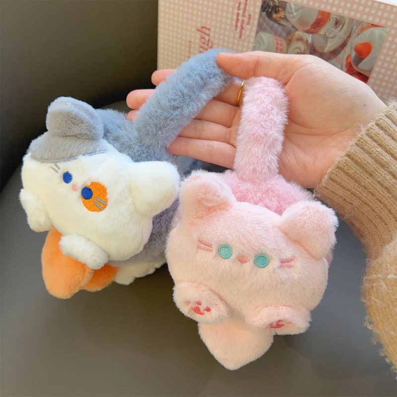 Зимние теплые наушники с мультяшным кроликом для детей и девочек - Фотография_5